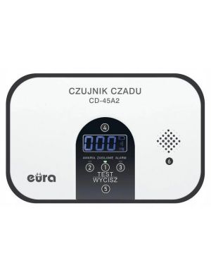 Czujnik czadu EURA CD-45A2 wolnostojący, bateryjny, wyswietlacz LCD