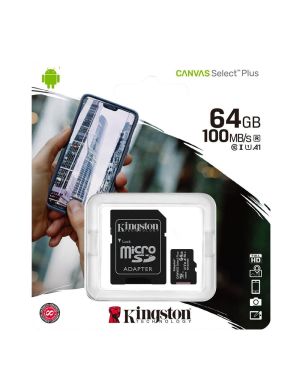 Karta pamięci Kingston Canvas Select Plus 64GB 100MB microSDXC CL10 UHS-I Card + SD Adapter