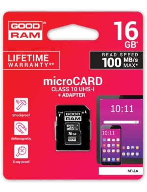 KARTA PAMIĘCI microSD GOODRAM UHS1 CL10 16GB + ADAPTER 100MB