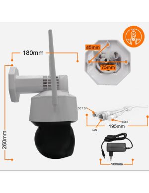 Kamera IP Orllo TZ3 zewnętrzna obrotowa Wi-Fi poe 5MP