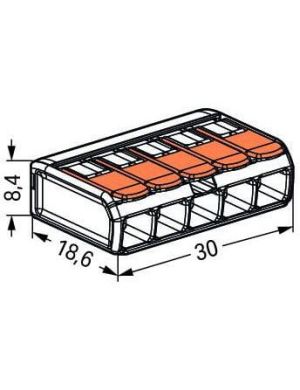 Szybkozłączka uniwersalna LINKA/DRUT 5x 0,2-4mm2 WAGO 221-415 (Paczka 25szt.)