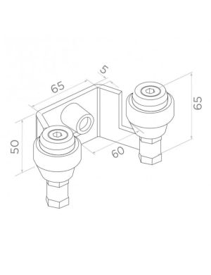 Uchwyt PSG 60.023 60mm górny do bram przesuwnych (2 rolki)