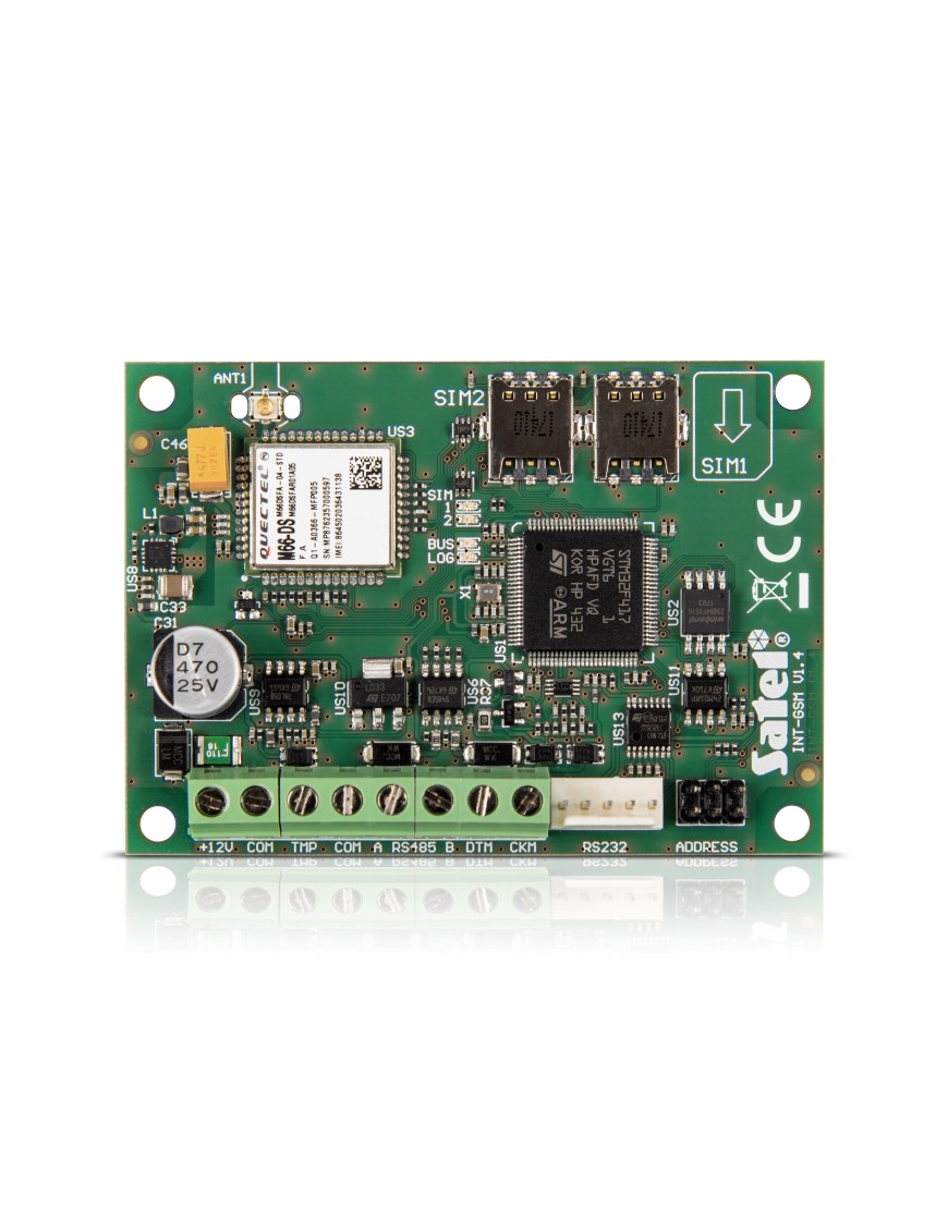 SATEL INT-GSM - Moduł komunikacyjny GPRS do central INTEGRA (w komplecie antena ANT-GSM-I, bez obudowy)