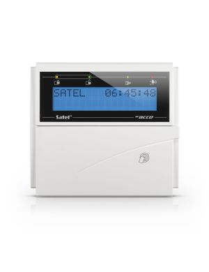 SATEL ACCO-KLCDR-BW - Manipulator LCD z czytnikiem kart zbliżeniowych, niebieskie podświetlenie, biała obudowa