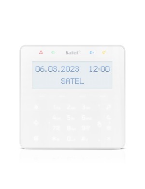 SATEL INT-KSG2R-W - Manipulator z klawiaturą dotykową (biały, wbudowany czytnik kart zbliżeniowych MIFARE - do przyszłych zastos