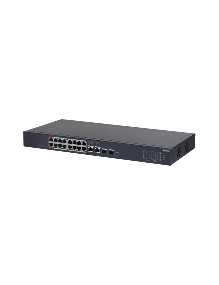 DAHUA CS4220-16GT-135 - Switch 20-portowy zarządzany z chmury, 2x PoE 90W, 14x PoE 30W, 2x RJ45 1000Mbps, 2x SFP 1000Mbps
