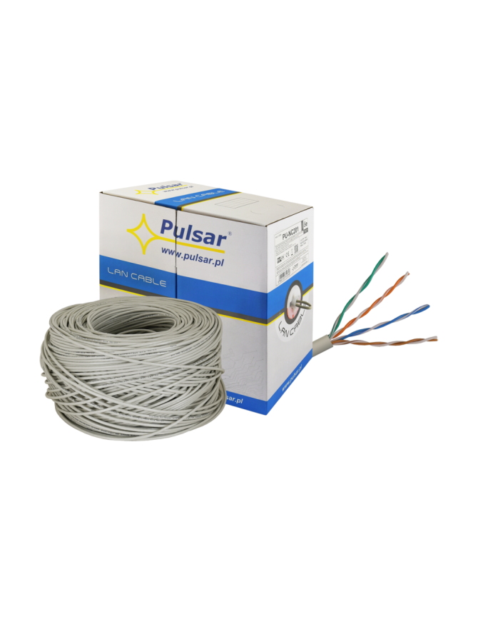PULSAR PU-NC201 - Skrętka komputerowa U/UTP, cat 5e, 24AWG, Cu, Eca, 305m (wewnętrzna)