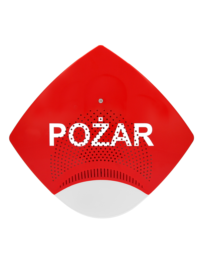 W2 Sygnalizator SGO-Pgz3/śb - Sygnalizator głosowo-optyczny zew. obudowa czerwona, światło białe, klosz biały