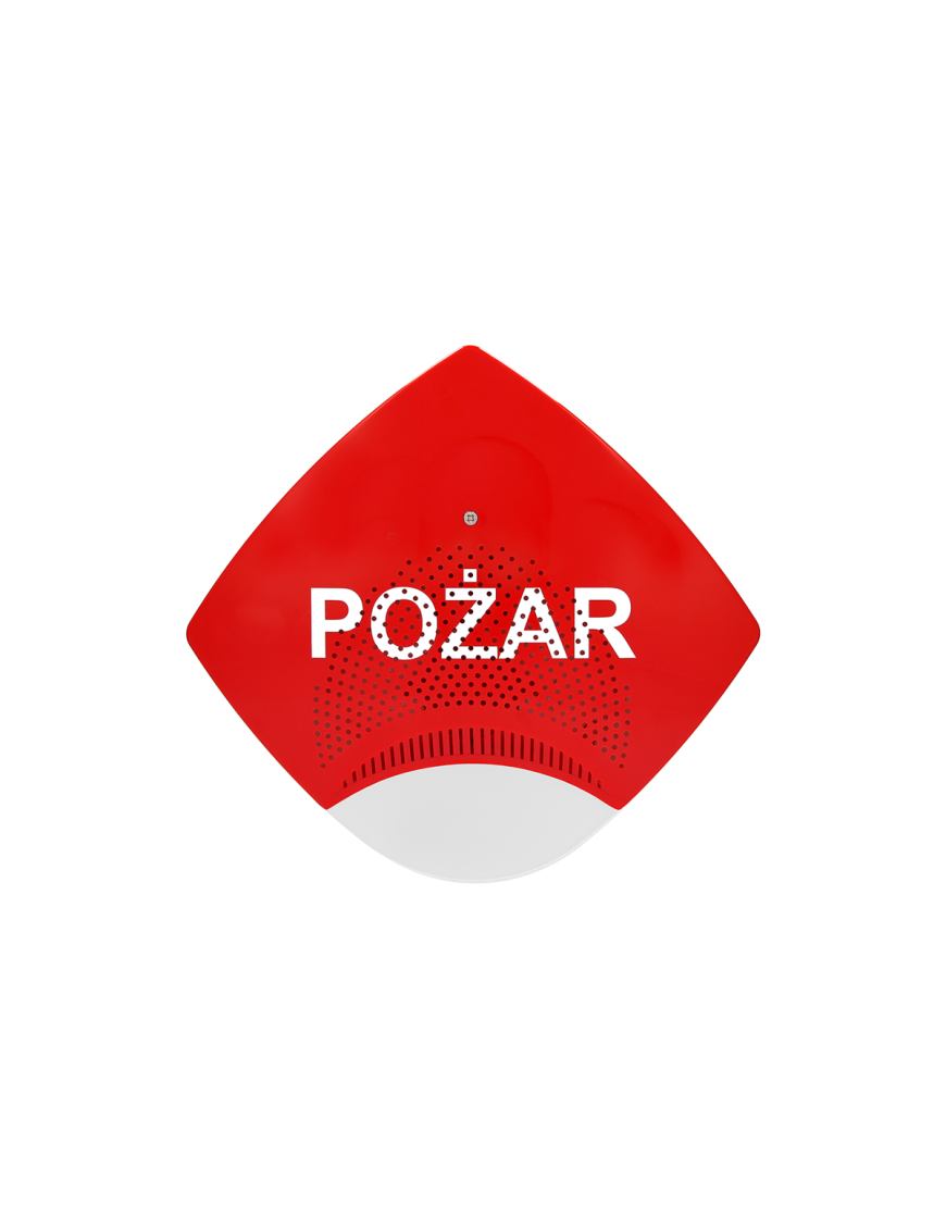 W2 Sygnalizator SAOZ-Pk2\śbcz - Sygnalizator akustyczno-optyczny zew. w obudowie czerwonej, światło białe i czerwone naprzemienn