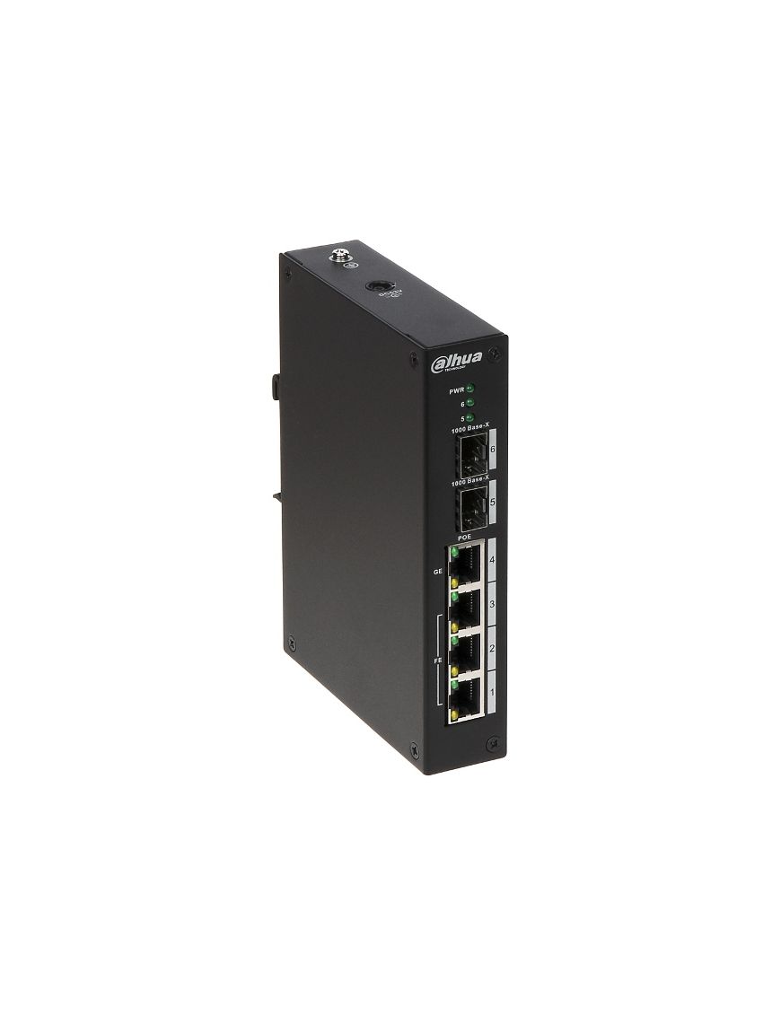 DAHUA PFS3206-4P-96 - Switch PoE 6-portowy, zarządzalny, 2*1000 Base-X 1*10/100/1000 Base-T(Hi-PoE/PoE+/PoE) (SFP) 3*10/100 Base
