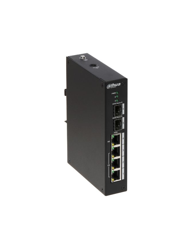 DAHUA PFS3206-4P-96 - Switch PoE 6-portowy, zarządzalny, 2*1000 Base-X 1*10/100/1000 Base-T(Hi-PoE/PoE+/PoE) (SFP) 3*10/100 Base