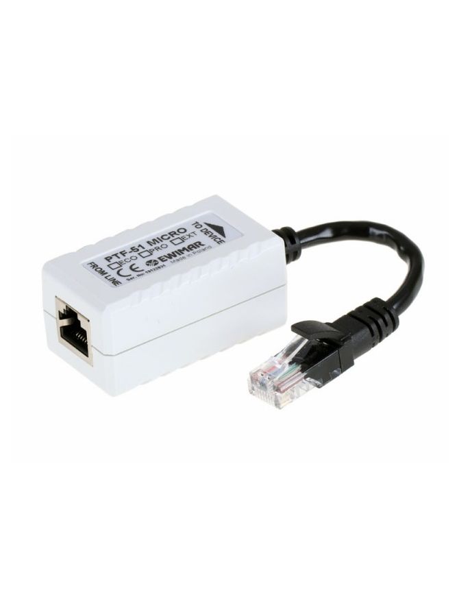 Zabezpieczenie przepięciowe LAN do kamer IP, EWIMAR PTF-51-ENG/PoE/Micro