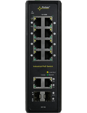 PULSAR ISF108 - Switch przemysłowy ISF108 (8xPoE, 2xCombo)