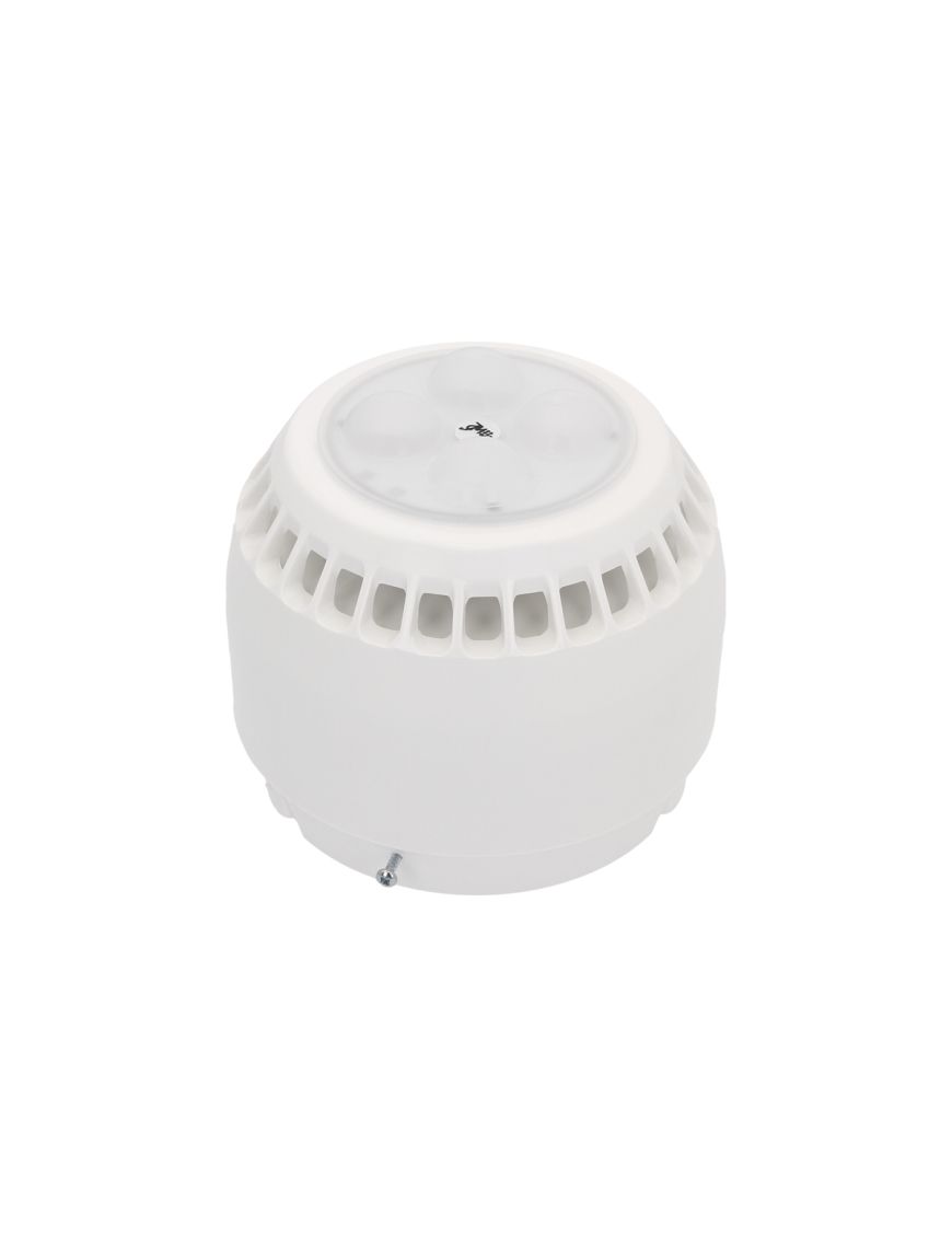 W2 Sygnalizator SAO-P8/BB - Sygnalizator akustyczno-optyczny 3, 6, 9, 12 metrów, biała obudowa, białe światło
