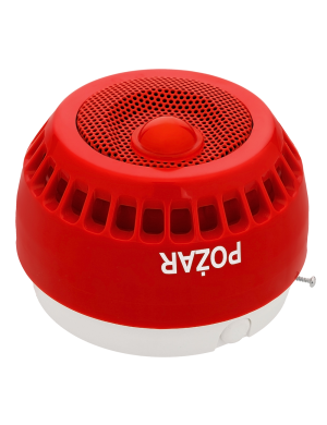 W2 Sygnalizator SGO-PgwB - Sygnalizator głosowo-optyczny, światło czerwone, soczewka przesunięta do krawędzi