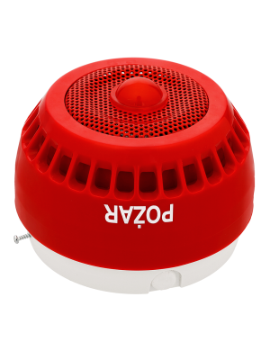 W2 Sygnalizator SGO-PgwA - Sygnalizator głosowo-optyczny, światło czerwone, soczewka zamontowana centralnie