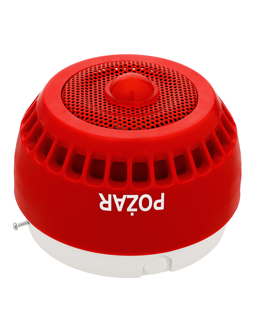 W2 Sygnalizator SGO-PgwA - Sygnalizator głosowo-optyczny, światło czerwone, soczewka zamontowana centralnie