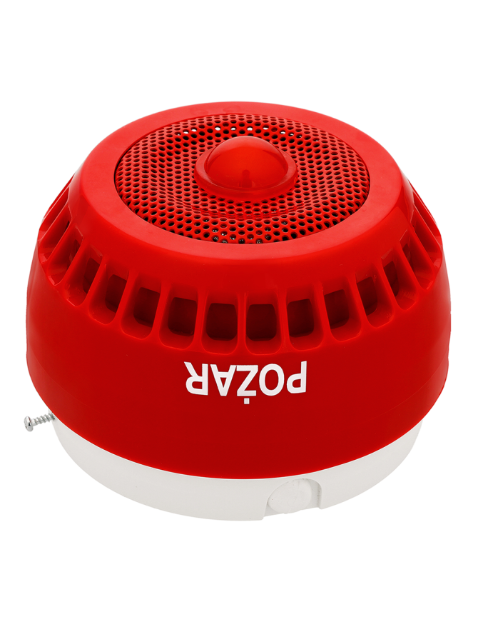 W2 Sygnalizator SGO-PgwA - Sygnalizator głosowo-optyczny, światło czerwone, soczewka zamontowana centralnie