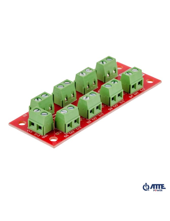 ATTE AF-P8-00-OF - Moduł dystrybucji zasilania 8 kanałów z bezpiecznikami polimerowymi