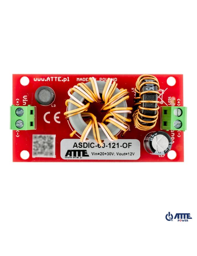 ATTE ASDIC-60-121-OF - Izolowana przetwornica DC/DC obniżająca napięcie do 12V