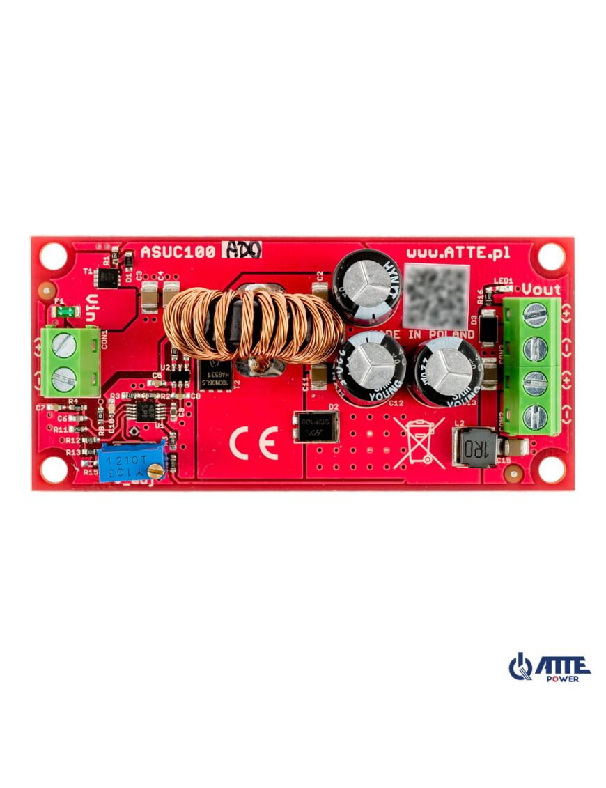 ATTE ASUC-100-AD0-OF Przetwornica DC/DC podnosząca napięcie z regulacją 12..48V