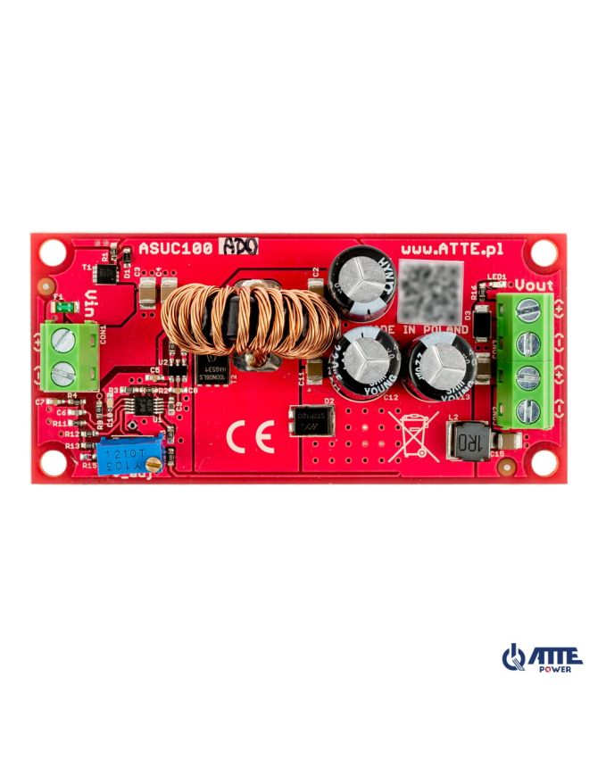 ATTE ASUC-100-AD0-OF Przetwornica DC/DC podnosząca napięcie z regulacją 12..48V