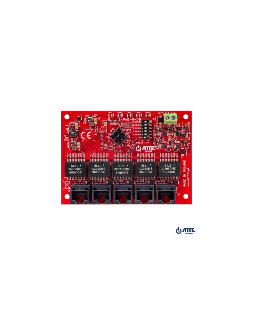 ATTE XPOE-5-50-OF - Switch PoE 5 portowy Gigabit 100W