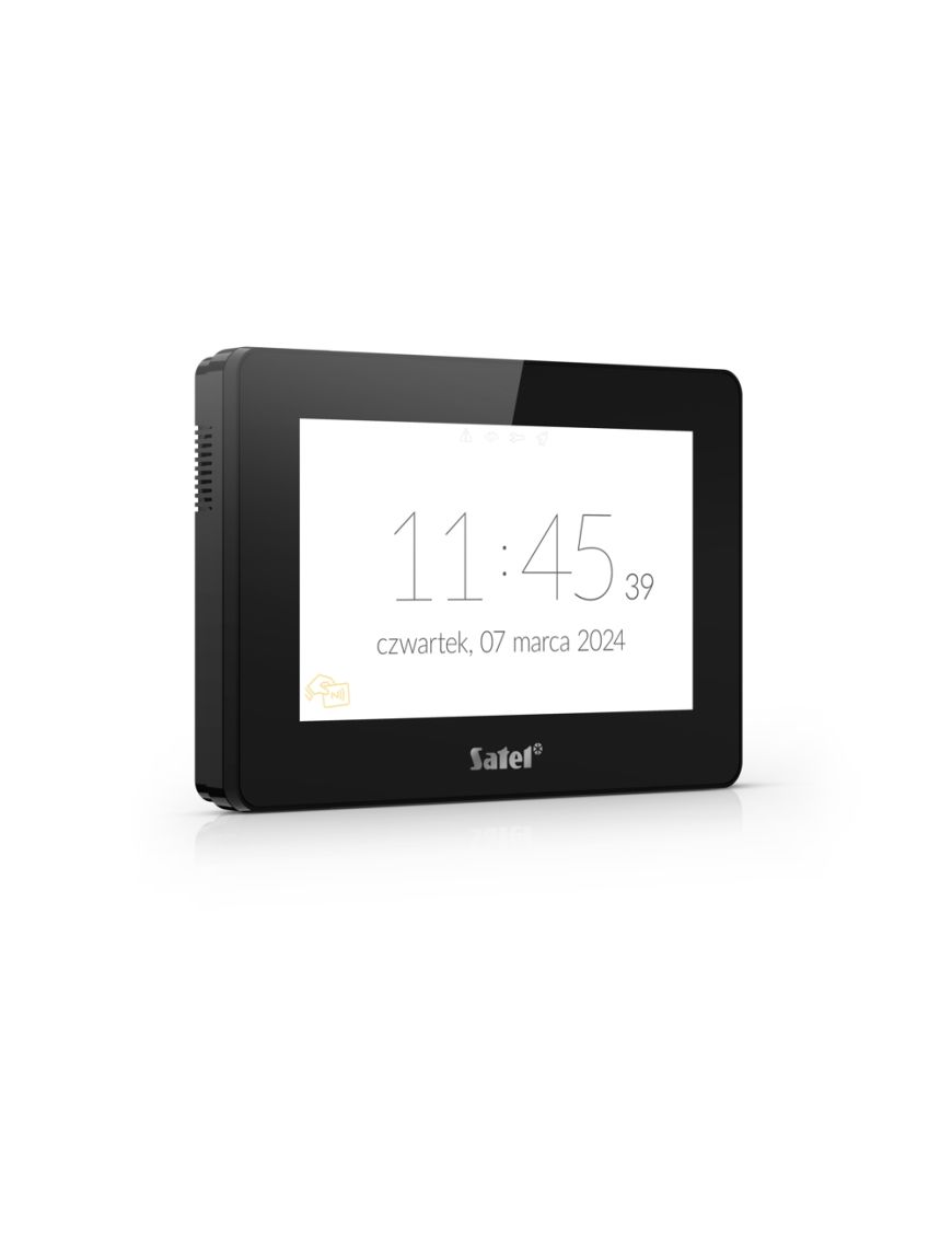 SATEL INT-TSH2R-B - Manipulator z ekranem dotykowym 7", kolor czarny, czytnik kart zbliżenowych MIFARE