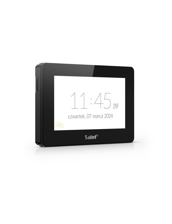 SATEL INT-TSH2R-B - Manipulator z ekranem dotykowym 7", kolor czarny, czytnik kart zbliżenowych MIFARE