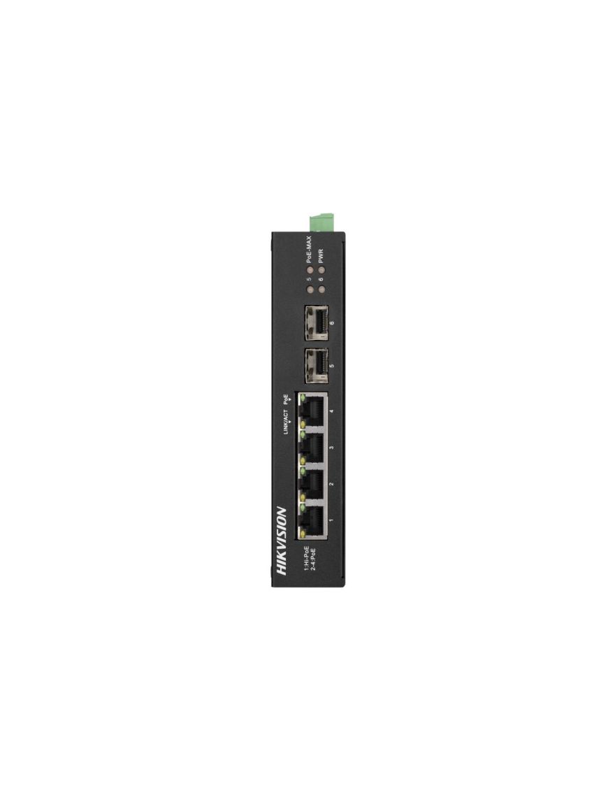 HIKVISION DS-3T0506HP-E/HS - Switch niezarządzalny gigabitowy 1x Hi-PoE, 3x PoE, 2× SFP