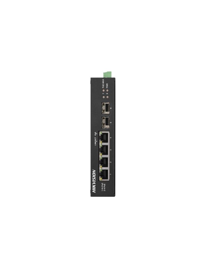 HIKVISION DS-3T0506HP-E/HS - Switch niezarządzalny gigabitowy 1x Hi-PoE, 3x PoE, 2× SFP