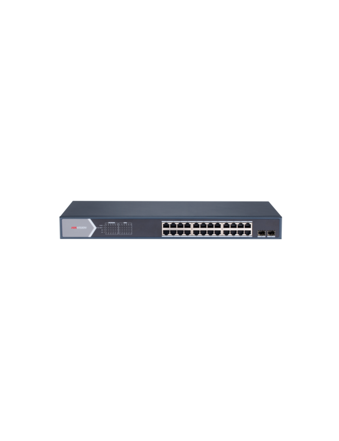 HIKVISION DS-3E1526P-SI - Switch PoE 24 kanały, 24×gigabitowe porty PoE i 2×gigabitowe porty światłowodowe
