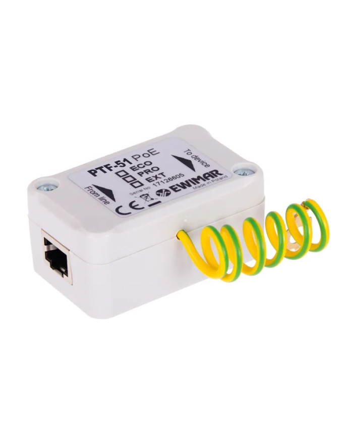 EWIMAR PTF-51-PRO/PoE - 1-kanałowe zabezpieczenie przeciwprzepięciowe serii PRO