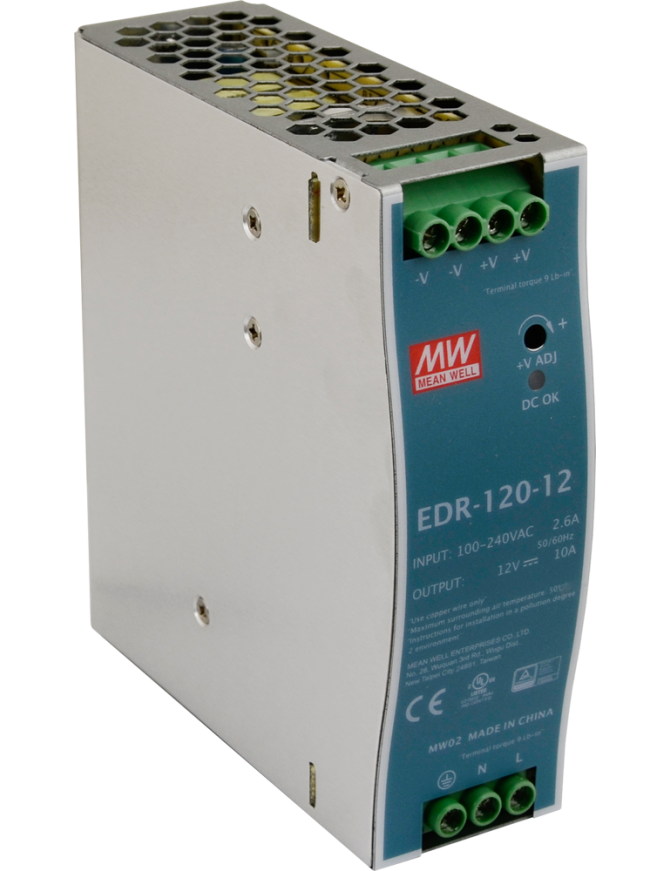 PULSAR EDR-120-12 - Zasilacz na szynę DIN, EDR 12V/120W/10A