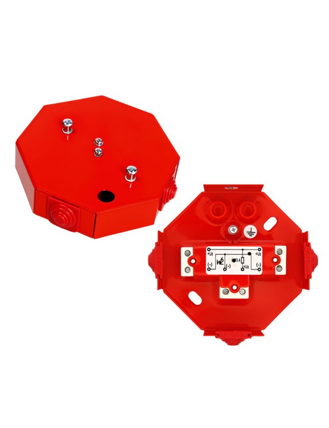 W2 PIP-1AN / 0,375A - Puszka instalacyjna przeciwpożarowa ośmiokątna z bezpiecznikiem 0,375A