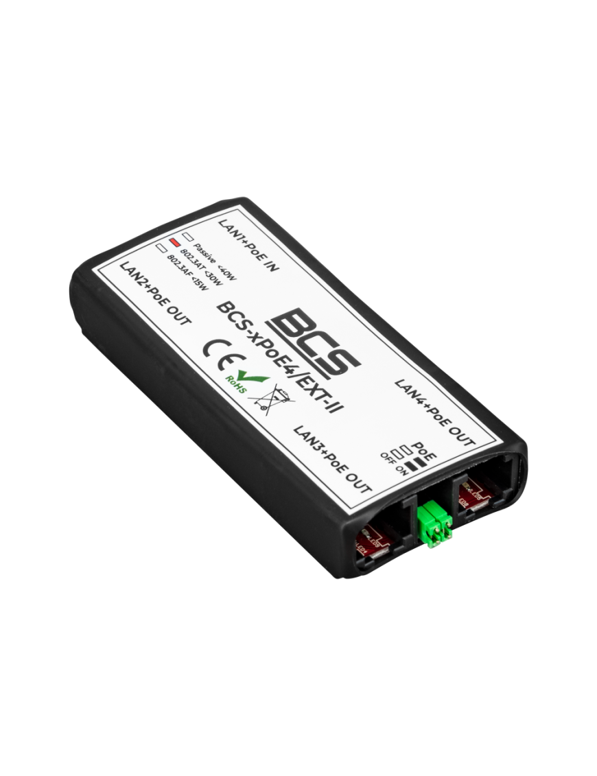 BCS-xPoE4/EXT-II - Przełącznik sieciowy PoE