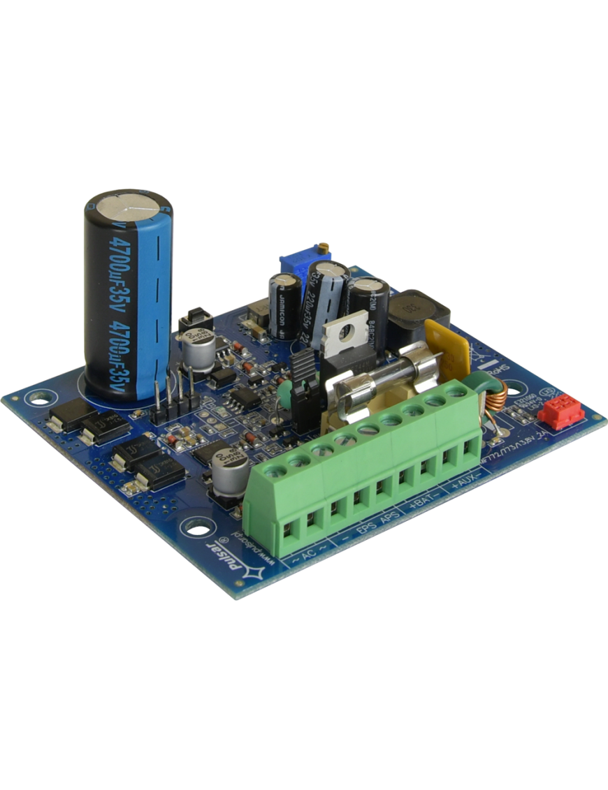 PULSAR MSRK2012 - Moduł zasilacza buforowego impulsowy z wyjściami technicznymi, MSRK 13,8V/2A/OC
