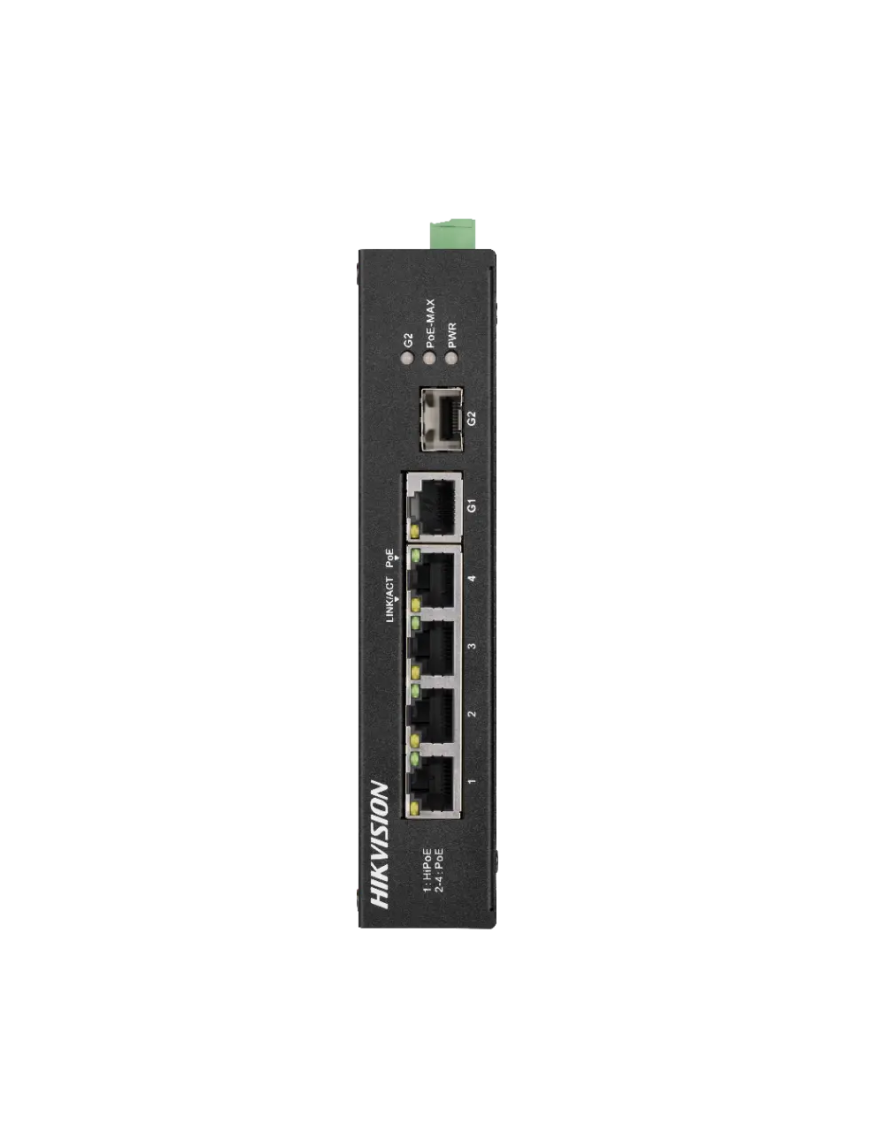 HIKVISION DS-3T0306HP-E/HS - Switch niezarządzalny 1x Hi-PoE, 3x PoE, 1x Gigabit RJ45, 1x SFP