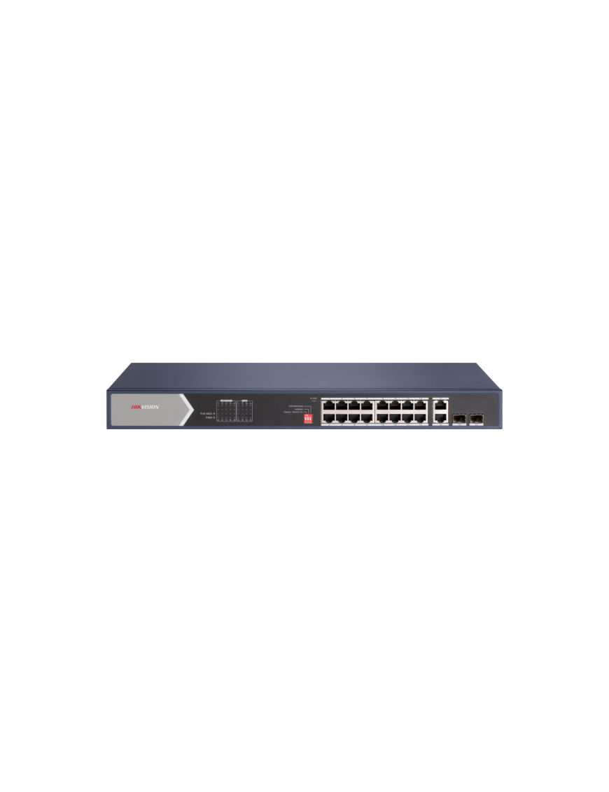 HIKVISION DS-3E0520HP-E - Switch PoE 20 portowy, niezarządzalny, 16xGbps POE, 2xGbps Hi-POE, 2xGbps RJ45, 2xGbps SFP, niezarządz