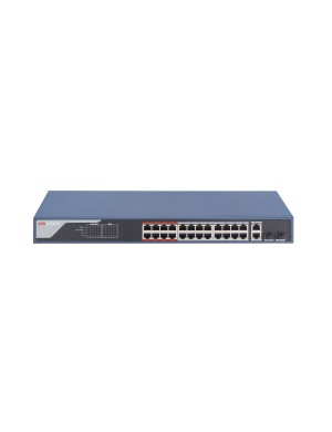 HIKVISION DS-3E1326P-EI - Zarządzalny switch 24 x PoE 100Mbit 802.3 af/at, 2 x Uplink 1Gbps COMBO RJ45/SFP, 24x LongRange