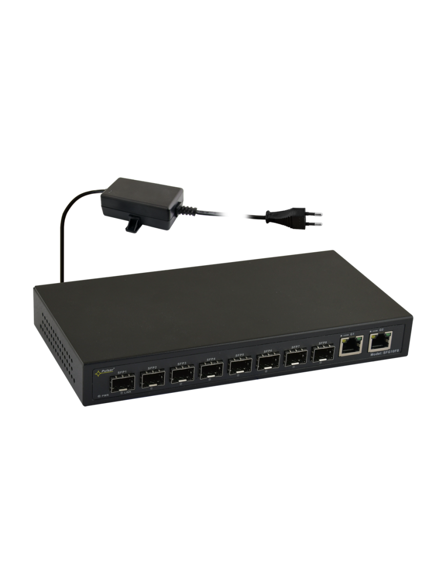 PULSAR SFG10F8 - Switch optyczny SFG10F8 (8xSFP, 2xRJ45)