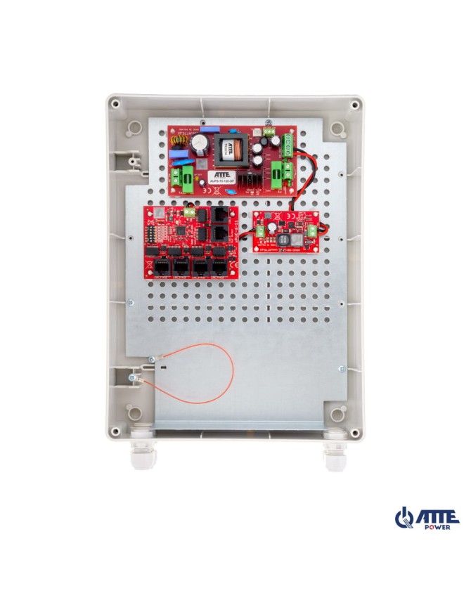 ATTE IPUPS-5-11-XL2 - Zestaw buforowy do 5 kamer IP switch PoE 5P+1UP