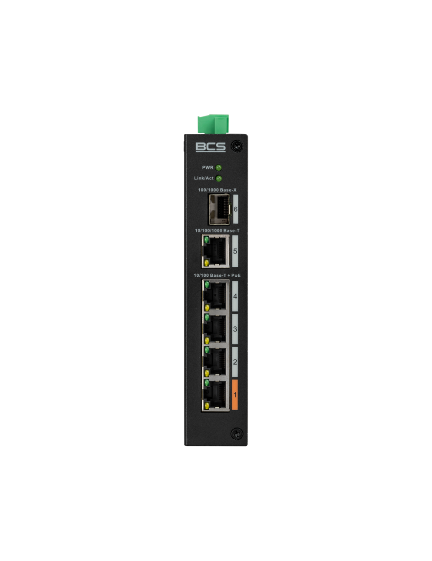 BCS-L-SP0401G-1SFP(2) - Switch 5 portowy PoE