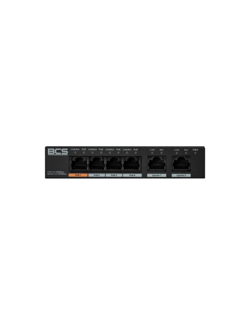 BCS-L-SP04G02G(2) - Switch 6 portowy Gigabit (PoE)
