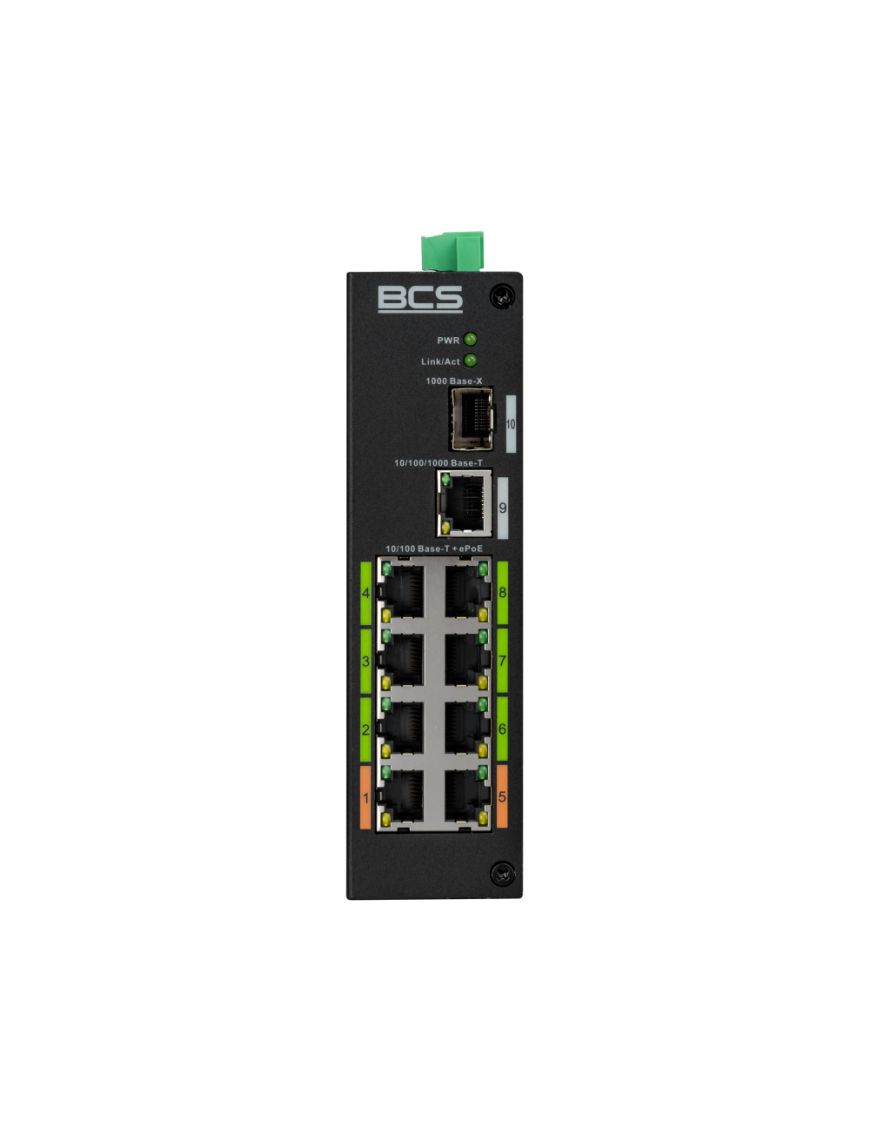 BCS-L-SP08E01G-1SFP - Switch 9 portowy (PoE)