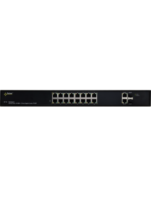 PULSAR SF116 - Switch PoE 16-portowy do 16 kamer IP, 16xPoE + 2xUPLINK, zasilacz 48VDC / 15,4W/port