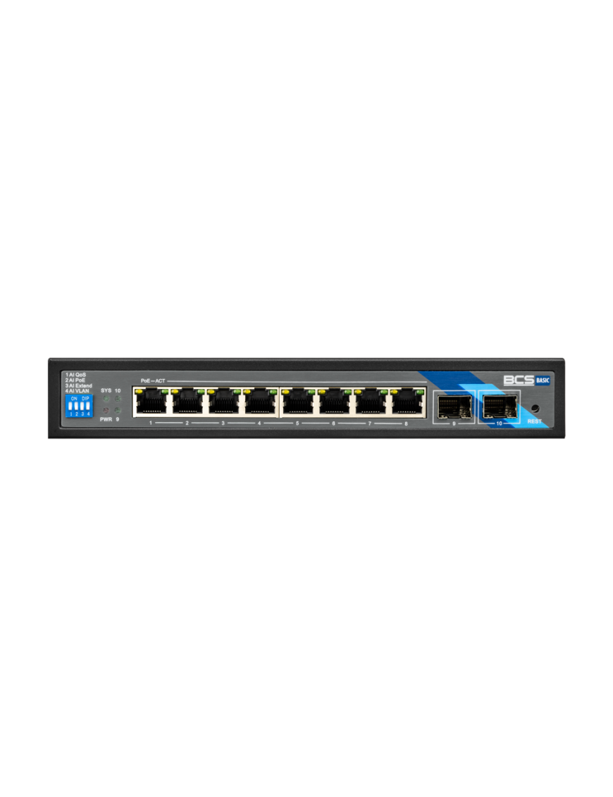 BCS-B-SP08G-2SFP - Switch 8 portowy (8×PoE)