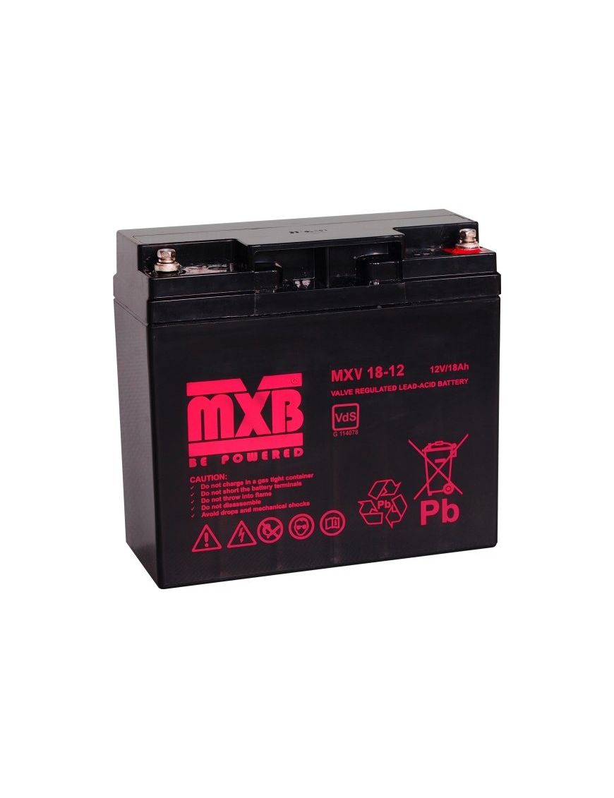 MERAWEX MXV 18-12 - Akumulator 12V/18Ah, certyfikat VdS