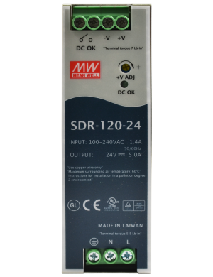 PULSAR SDR-120-24 - Zasilacz na szynę DIN, SDR 24V/120W/5A