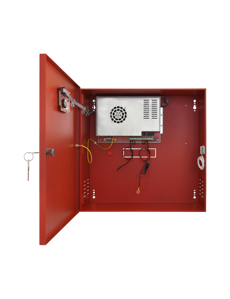 PULSAR EN54C-10A40LCD - Zasilacz do systemów przeciwpożarowych z wyświetlaczem LCD, EN54C 27.6V/10A/2x40Ah